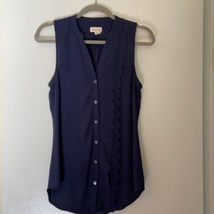 Anthropologie Meadow Rue Scalloped Top